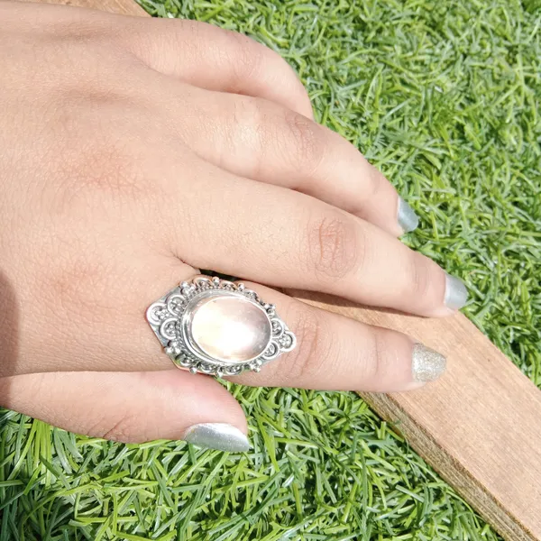 Silver_&_Rose_Pink_Sterling_Silver_925_Premium_&_Elegant_Boho_Ring_For_Girls_&_Women