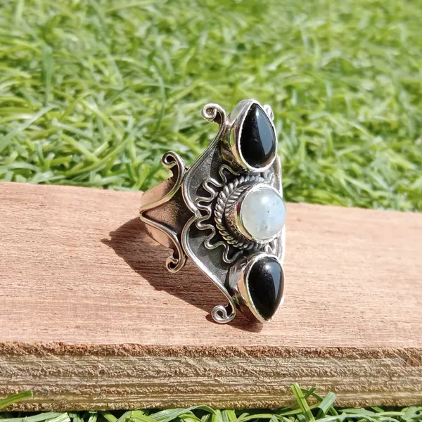 Silver_&_Multicolor_&_Black_Sterling_Silver_925_Premium_&_Elegant_Handmade_Ring_For_Girls_&_Women