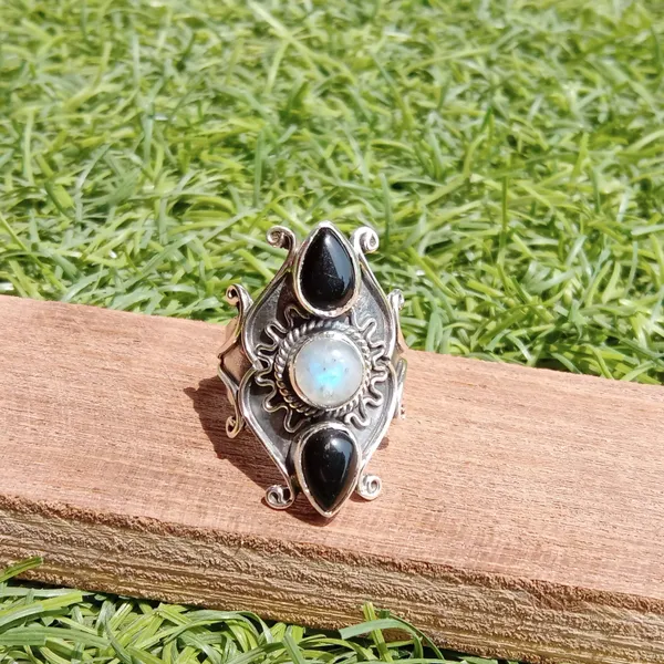 Silver_&_Multicolor_&_Black_Sterling_Silver_925_Premium_&_Elegant_Handmade_Ring_For_Girls_&_Women