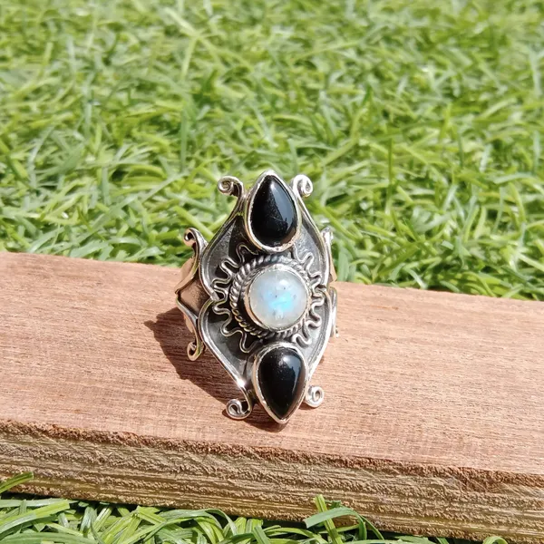 Silver_&_Multicolor_&_Black_Sterling_Silver_925_Premium_&_Elegant_Handmade_Ring_For_Girls_&_Women