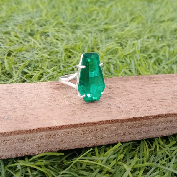 Silver_&_Green_Sterling_Silver_925_Premium_&_Elegant_Handmade_Ring_For_Girls_&_Women