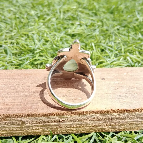 Silver_&_Green_Sterling_Silver_925_Premium_&_Elegant_Statement_Ring_For_Girls_&_Women