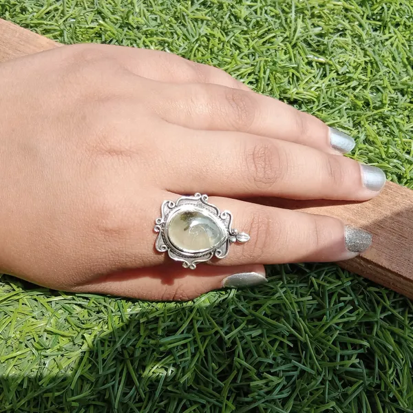 Silver_&_Green_Sterling_Silver_925_Premium_&_Elegant_Statement_Ring_For_Girls_&_Women