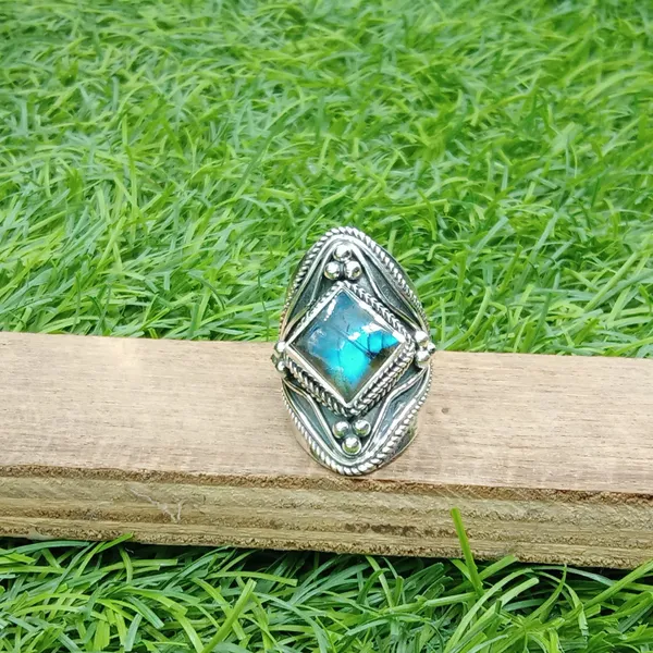 Silver_&_Blue_Sterling_Silver_925_Premium_&_Elegant_Designer_Ring_For_Girls_&_Women