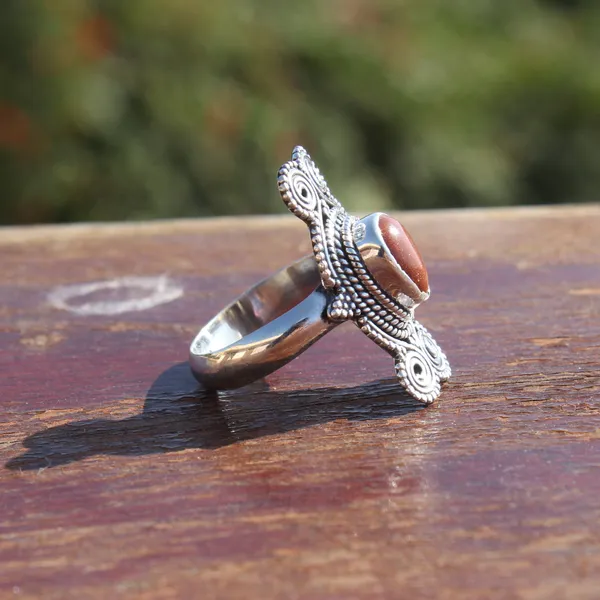 Silver_&_Brown_Sterling_Silver_925_Premium_&_Elegant_Boho_Ring_For_Girls_&_Women