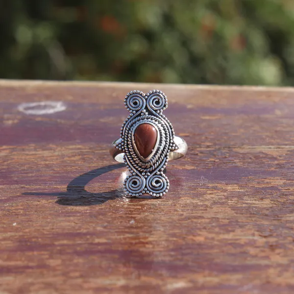 Silver_&_Brown_Sterling_Silver_925_Premium_&_Elegant_Boho_Ring_For_Girls_&_Women