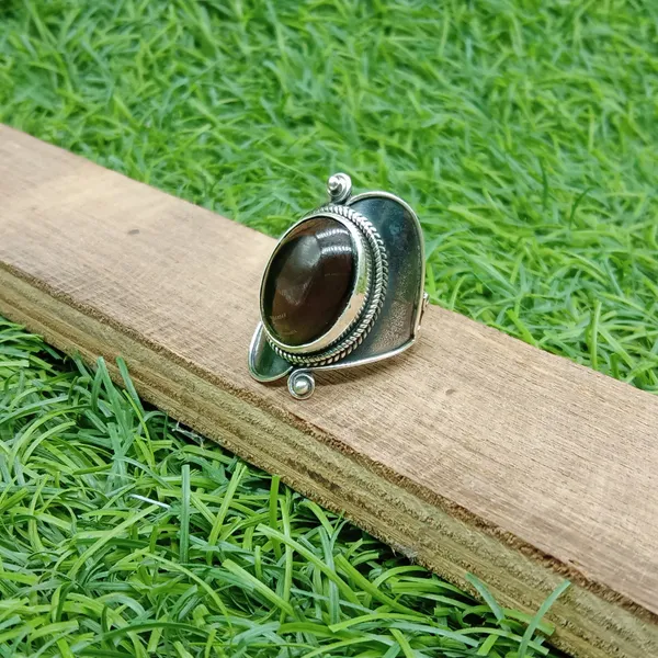 Silver_&_Brown_Sterling_Silver_925_Premium_&_Elegant_Boho_Ring_For_Girls_&_Women
