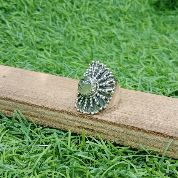 Silver_&_Green_Sterling_Silver_925_Premium_&_Elegant_Boho_Ring_For_Girls_&_Women