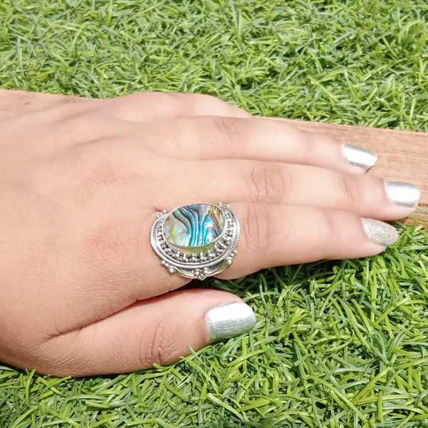 Silver_&_Multicolor_Sterling_Silver_925_Premium_&_Elegant_Boho_Ring_For_Girls_&_Women