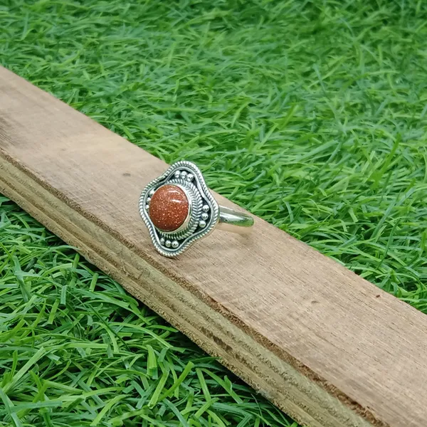 Silver_&_Orange_Sterling_Silver_925_Premium_&_Elegant_Boho_Ring_For_Girls_&_Women