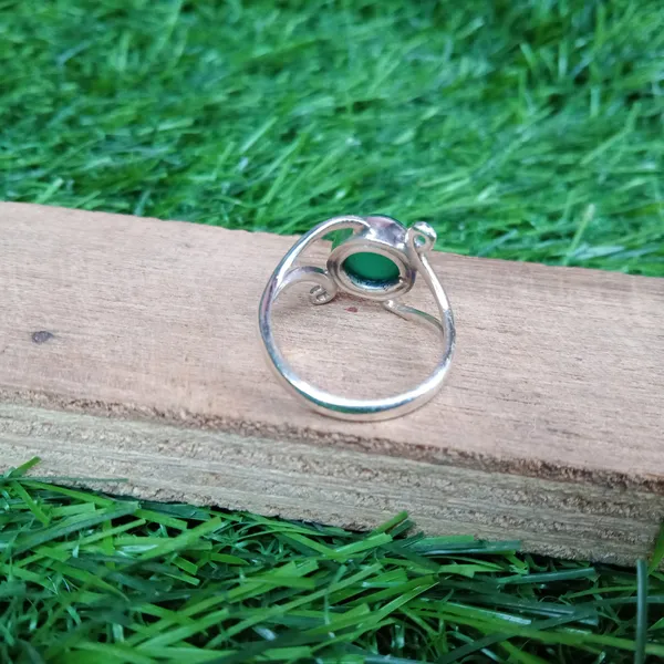 Silver_&_Green_Sterling_Silver_925_Premium_&_Elegant_Minimal_Ring_For_Girls_&_Women