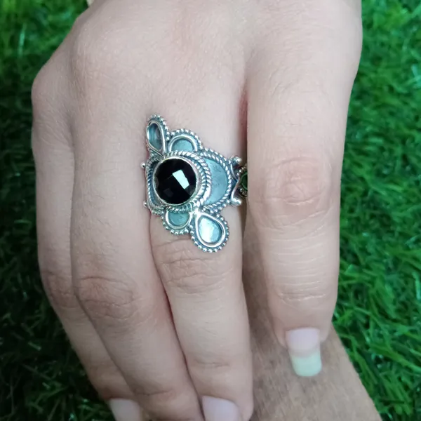 Silver_&_Black_Sterling_Silver_925_Premium_&_Elegant_Boho_Ring_For_Girls_&_Women