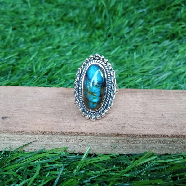 Silver_&_Blue_Sterling_Silver_925_Premium_&_Elegant_Boho_Ring_For_Girls_&_Women