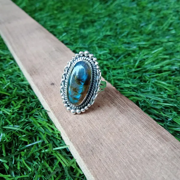 Silver_&_Blue_Sterling_Silver_925_Premium_&_Elegant_Boho_Ring_For_Girls_&_Women