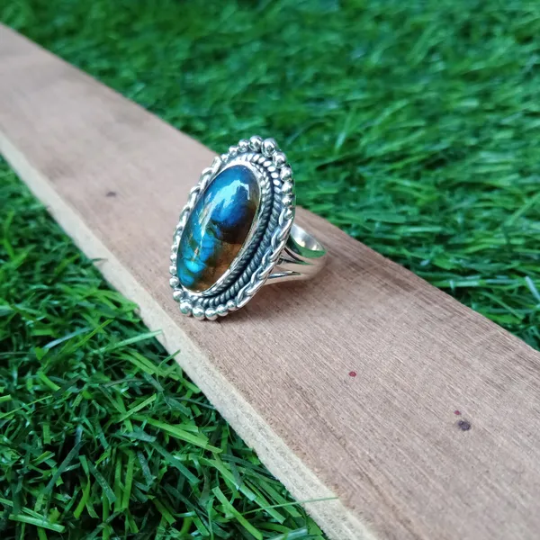 Silver_&_Blue_Sterling_Silver_925_Premium_&_Elegant_Boho_Ring_For_Girls_&_Women
