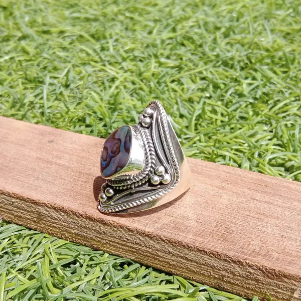 Silver_&_Multicolor_Sterling_Silver_925_Premium_&_Elegant_Boho_Ring_For_Girls_&_Women