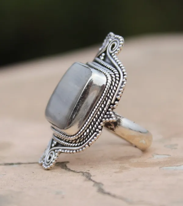 Silver_&_Gray_Sterling_Silver_925_Premium_&_Elegant_Boho_Ring_For_Girls_&_Women