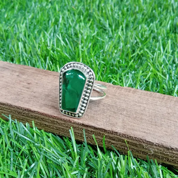 Silver_&_Green_Sterling_Silver_925_Premium_&_Elegant_Designer_Ring_For_Girls_&_Women