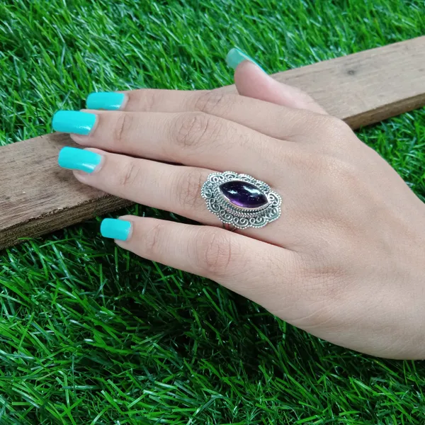 Silver_&_Purple_Sterling_Silver_925_Premium_&_Elegant_Boho_Ring_For_Girls_&_Women