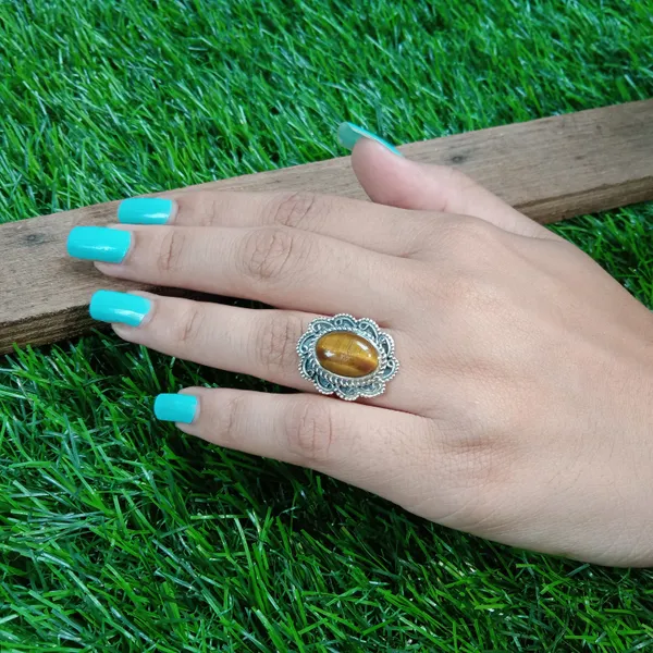 Silver_&_Brown_Sterling_Silver_925_Premium_&_Elegant_Boho_Ring_For_Girls_&_Women