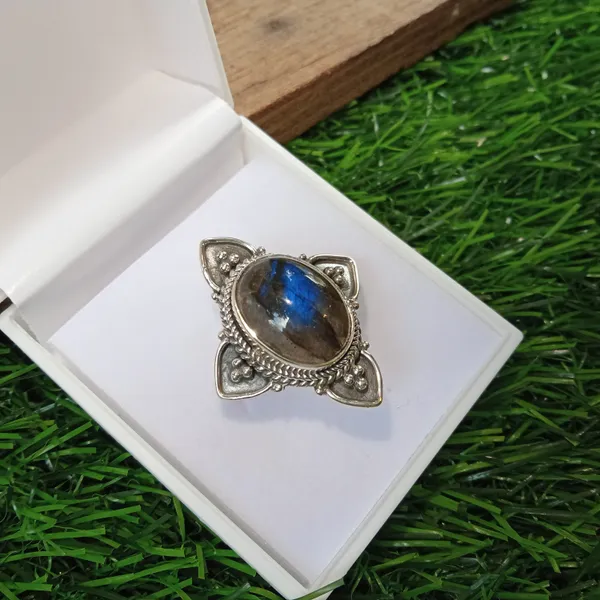Silver_&_Blue_Sterling_Silver_925_Premium_&_Elegant_Designer_Ring_For_Girls_&_Women