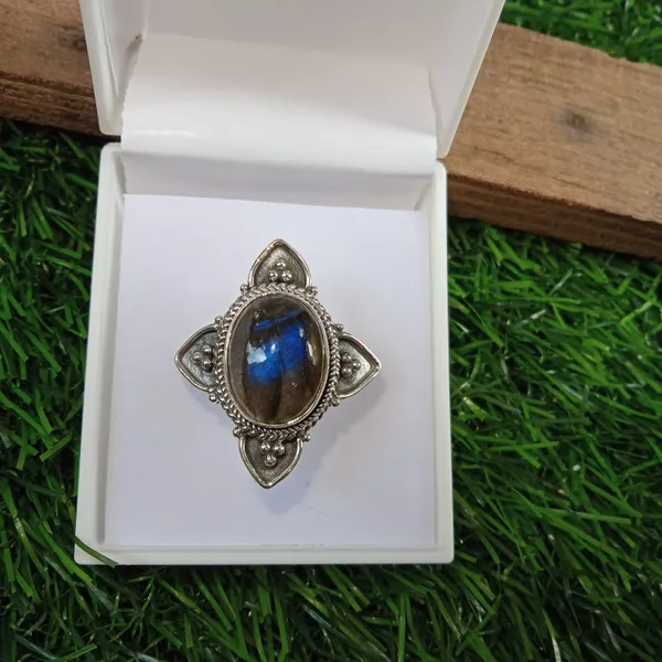 Silver_&_Blue_Sterling_Silver_925_Premium_&_Elegant_Designer_Ring_For_Girls_&_Women