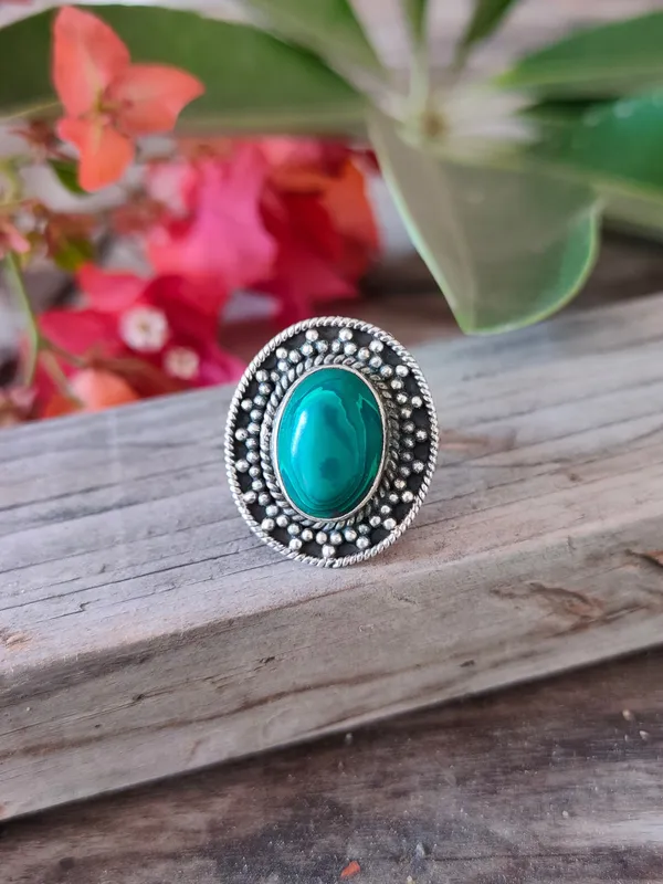 Silver_&_Green_Sterling_Silver_925_Premium_&_Elegant_Boho_Ring_For_Girls_&_Women