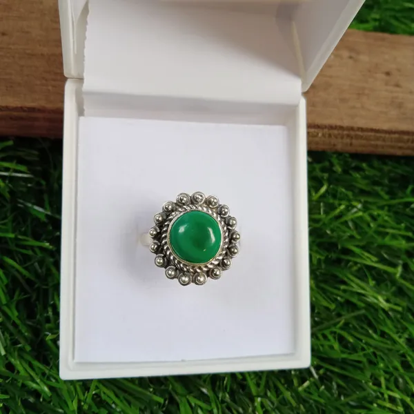 Silver_&_Green_Sterling_Silver_925_Premium_&_Elegant_Boho_Ring_For_Girls_&_Women