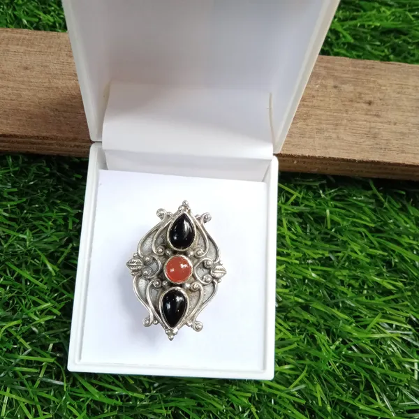 Silver_&_Black_Sterling_Silver_925_Premium_&_Elegant_Boho_Ring_For_Girls_&_Women