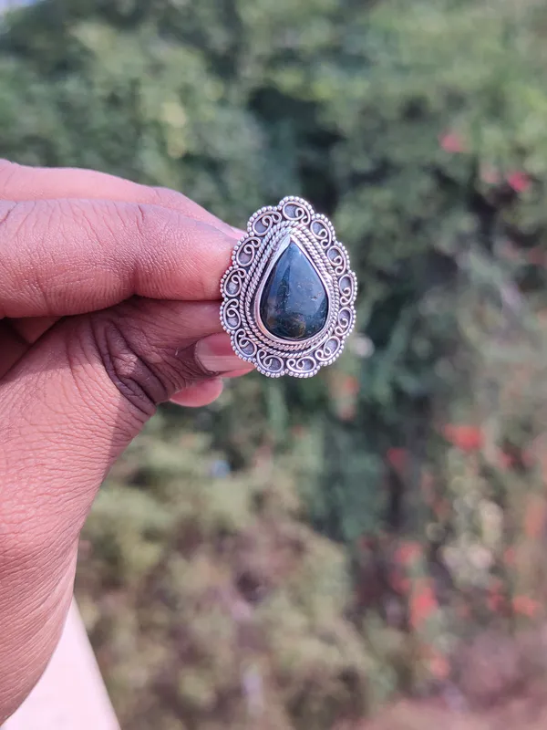 Silver_&_Green_Sterling_Silver_925_Premium_&_Elegant_Boho_Ring_For_Girls_&_Women