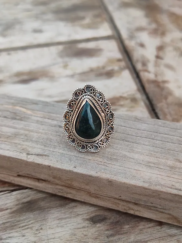 Silver_&_Green_Sterling_Silver_925_Premium_&_Elegant_Boho_Ring_For_Girls_&_Women