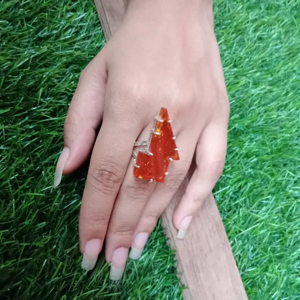 Silver_&_Orange_Sterling_Silver_925_Premium_&_Elegant_Boho_Ring_For_Girls_&_Women