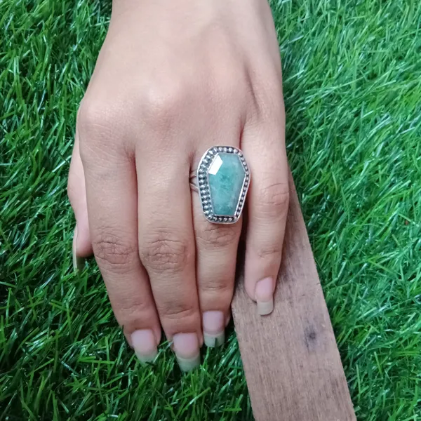 Silver_&_Aqua_Blue_Sterling_Silver_925_Premium_&_Elegant_Handmade_Ring_For_Girls_&_Women