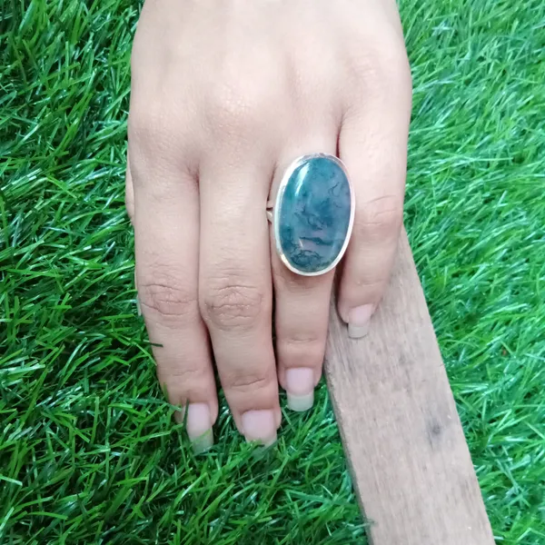Silver_&_Green_Sterling_Silver_925_Premium_&_Elegant_Boho_Ring_For_Girls_&_Women