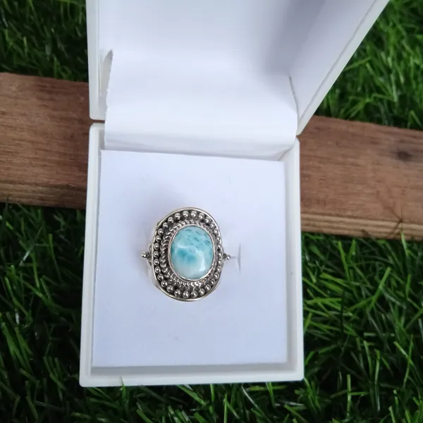 Silver_&_Blue_Sterling_Silver_925_Premium_&_Elegant_Boho_Ring_For_Girls_&_Women
