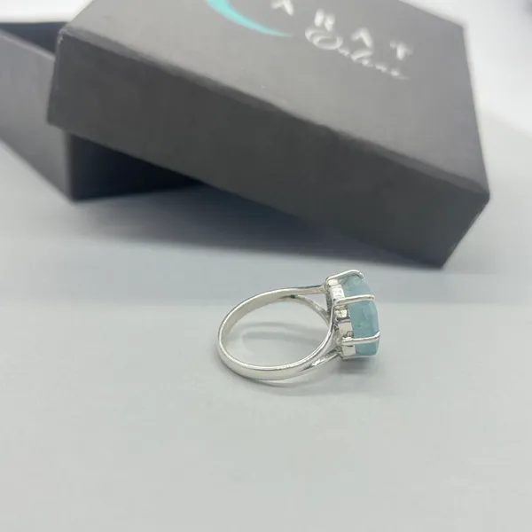 Silver_&_Aqua_Blue_Sterling_Sillver_925_Premium_&_Elegant_Handmade_Ring_For_Girls_&_Women