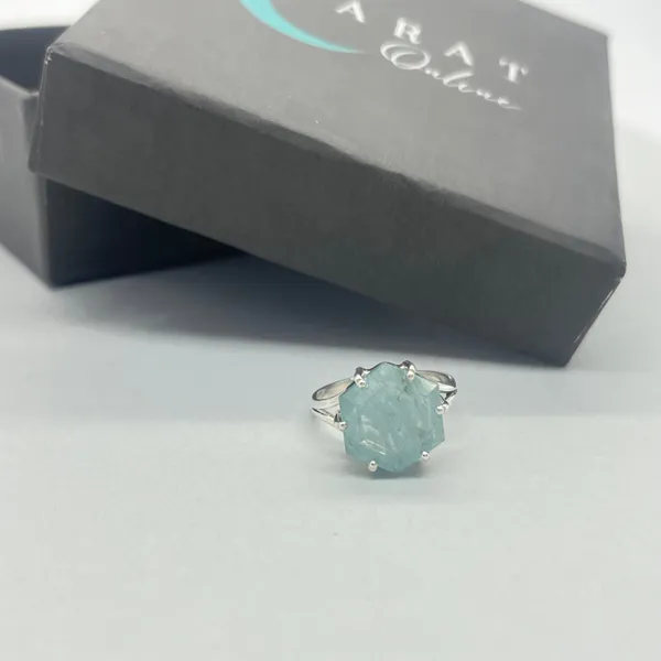 Silver_&_Aqua_Blue_Sterling_Sillver_925_Premium_&_Elegant_Handmade_Ring_For_Girls_&_Women