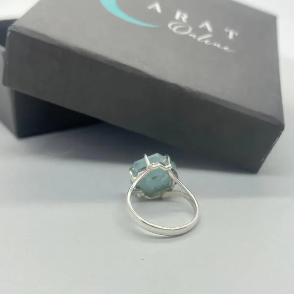 Silver_&_Aqua_Blue_Sterling_Sillver_925_Premium_&_Elegant_Handmade_Ring_For_Girls_&_Women