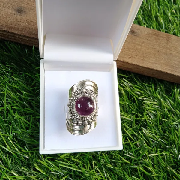 Silver_&_Pink_Sterling_Silver_925_Premium_&_Elegant_Boho_Ring_For_Girls_&_Women