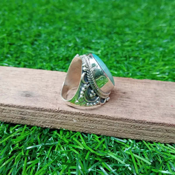 Silver_&_Blue_Sterling_Silver_925_Premium_&_Elegant_Boho_Ring_For_Girls_&_Women