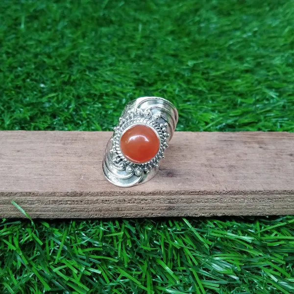 Silver_&_Orange_Sterling_Silver_925_Premium_&_Elegant_Boho_Ring_For_Girls_&_Women