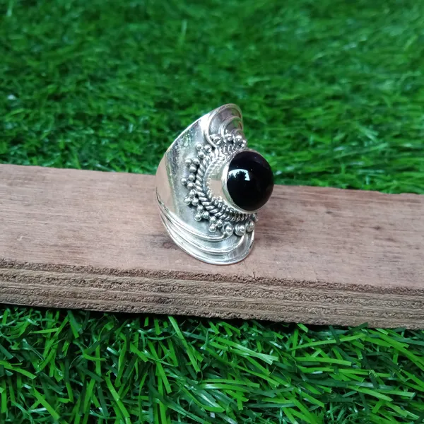 Silver_&_Black_Sterling_Silver_925_Premium_&_Elegant_Boho_Ring_For_Girls_&_Women
