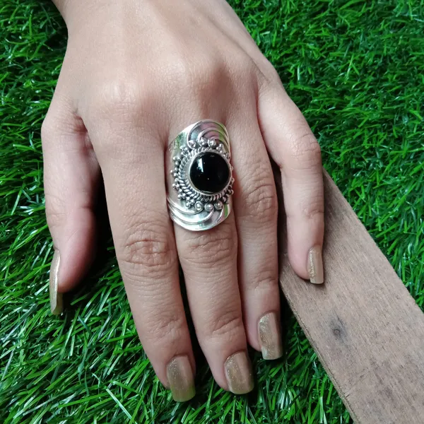 Silver_&_Black_Sterling_Silver_925_Premium_&_Elegant_Boho_Ring_For_Girls_&_Women