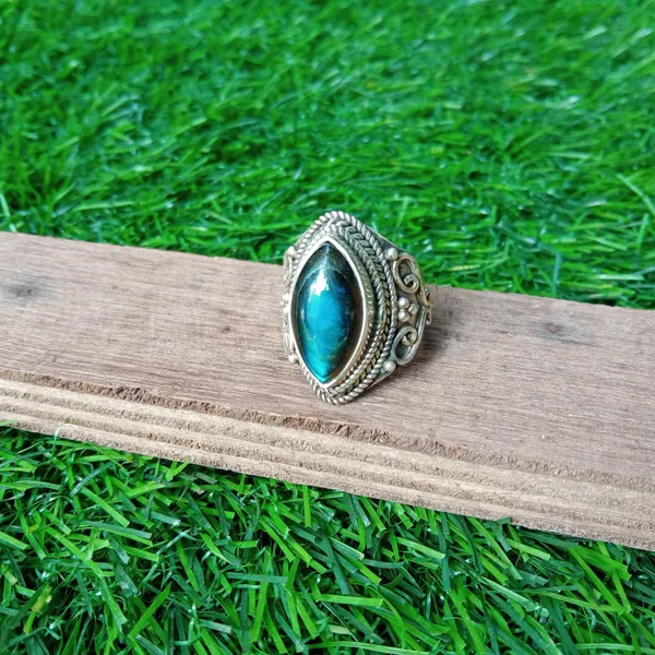Silver_&_Blue_Sterling_Silver_925_Premium_&_Elegant_Boho_Ring_For_Girls_&_Women