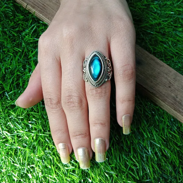 Silver_&_Blue_Sterling_Silver_925_Premium_&_Elegant_Boho_Ring_For_Girls_&_Women