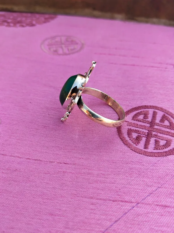 Silver_&_Green_Sterling_Silver_925_Premium_&_Elegant_Designer_Ring_For_Girls_&_Women