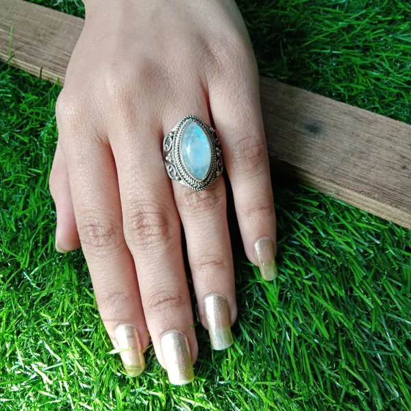 Silver_&_White_With_Blue_Sterling_Silver_925_Premium_&_Elegant_Designer_Ring_For_Girls_&_Women