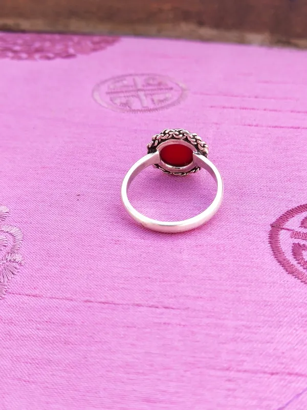 Silver_&_Red_Sterling_Silver_925_Premium_&_Elegant_Boho_Ring_For_Girls_&_Women