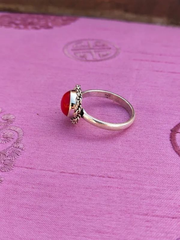 Silver_&_Red_Sterling_Silver_925_Premium_&_Elegant_Boho_Ring_For_Girls_&_Women