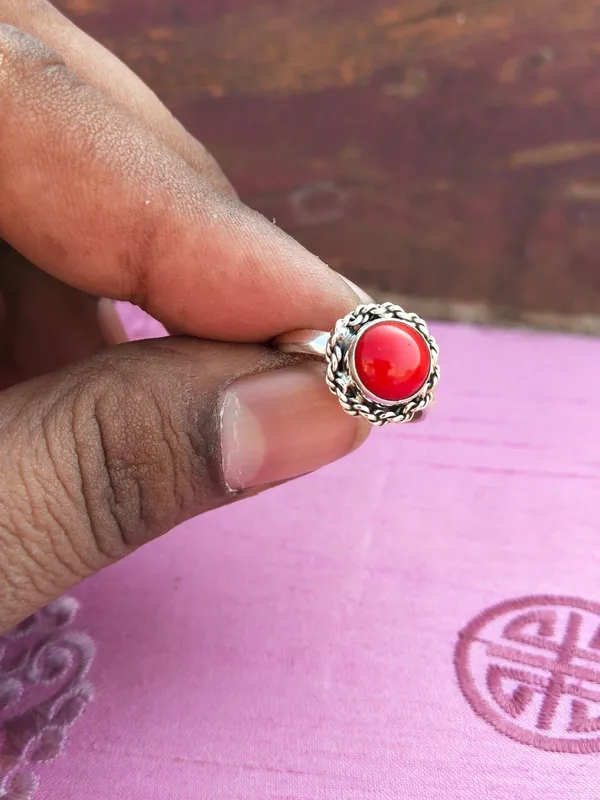 Silver_&_Red_Sterling_Silver_925_Premium_&_Elegant_Boho_Ring_For_Girls_&_Women